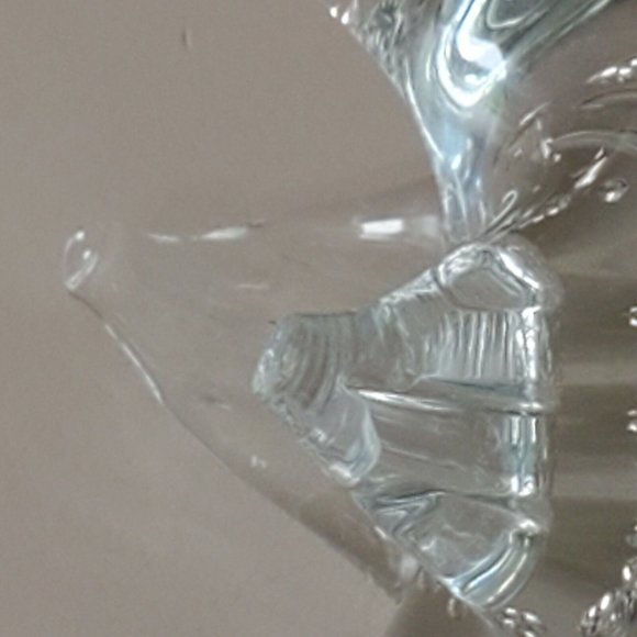 2 Controlled Bubble Art Glass Swan Paperweight Figurine 4.5" crystal bird Flaw - Picture 12 of 12